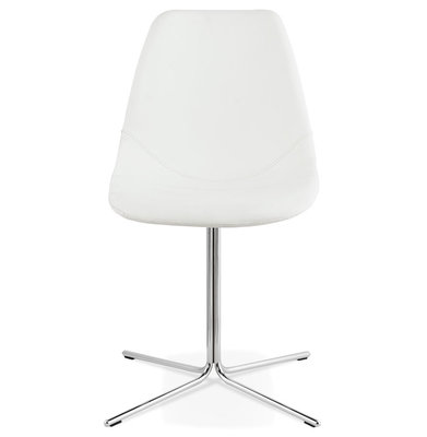 Eetkamerstoel BEDFORD Wit-Chroom
