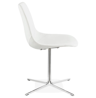 Eetkamerstoel BEDFORD Wit-Chroom