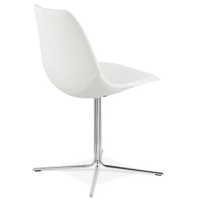 Eetkamerstoel BEDFORD Wit-Chroom