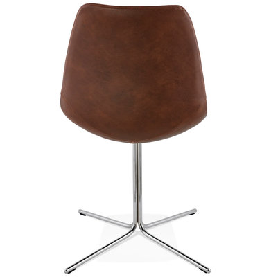 Eetkamerstoel BEDFORD Bruin-Chroom