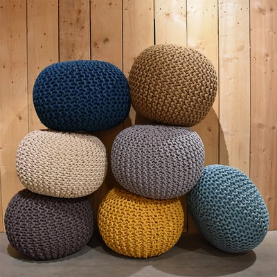 LABEL51 - Poef Gebreid 50x50x35 cm M