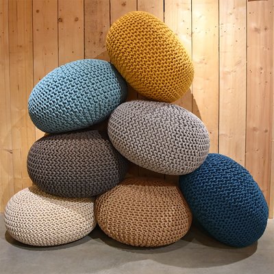 LABEL51 - Poef Gebreid 70x70x35 cm L