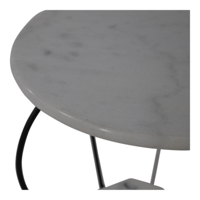 Bijzettafel marmer wit 25/41cm