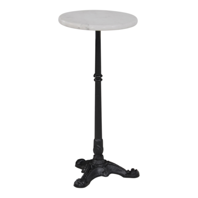Bijzettafel marmer wit 30cm