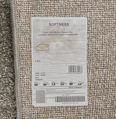 Vloerkleed DOOC 160x230 cm Grijs