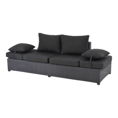 Loungebank Roma Black 210x80x66cm
