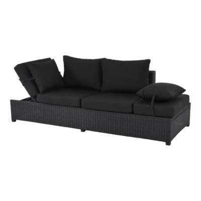 Loungebank Roma Black 210x80x66cm