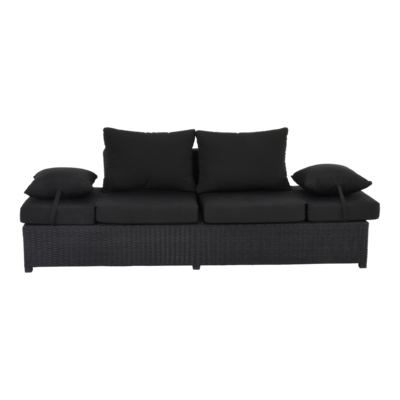 Loungebank Roma Black 210x80x66cm