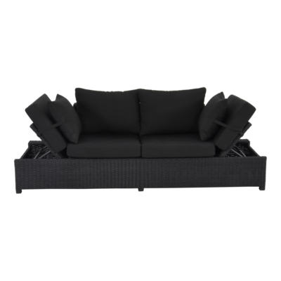 Loungebank Roma Black 210x80x66cm