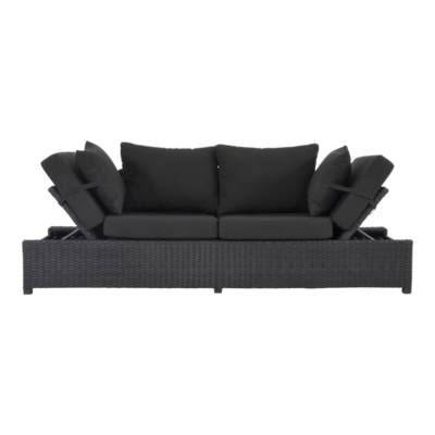 Loungebank Roma Black 210x80x66cm