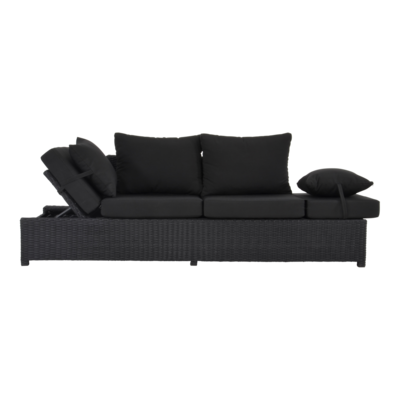 Loungebank Roma Black 210x80x66cm