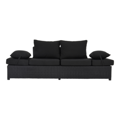 Loungebank Roma Black 210x80x66cm