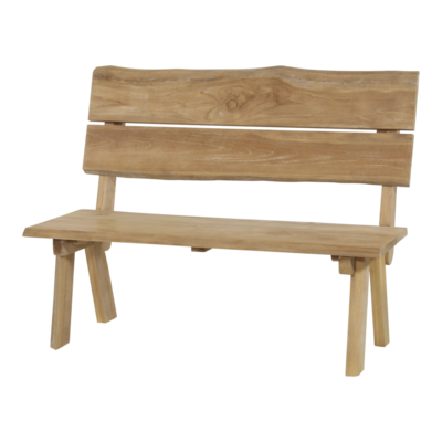 Bank teak boomstam 130cm