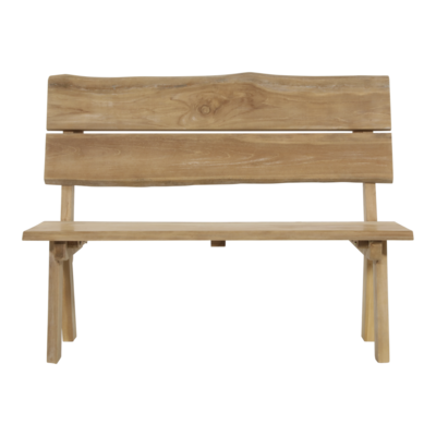 Bank teak boomstam 130cm